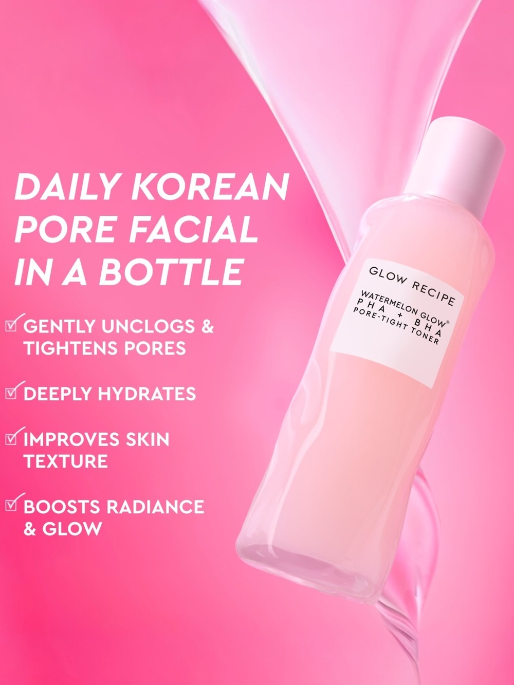 🪷 Glow Recipe Watermelon Glow Pore-Tight PHA+BHA Hydrating Toner FULL SIZE 150mL - Picture 10 of 12